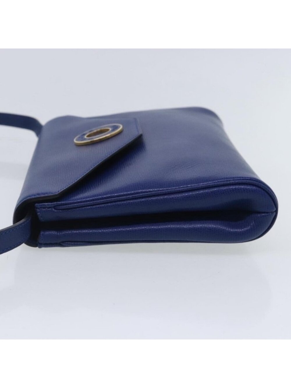 Authentic CELINE Shoulder Bag Leather Blue Gold - Picture 11 of 16
